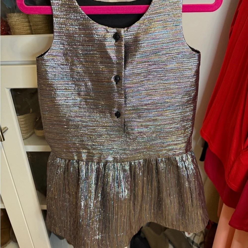 Rachel Zoe x Janie and Jack Metallic Silver Dress Size 5